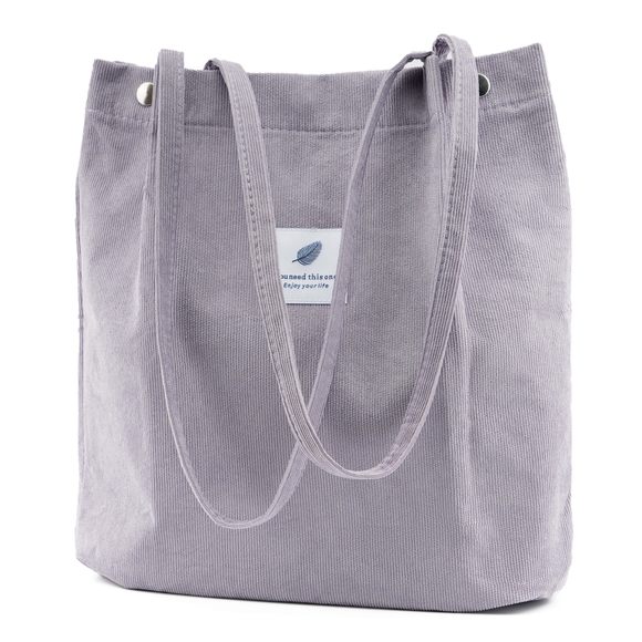 Corduroy Tote Bag Cute Tote Bags Shoulder Bag With Inner Pocket c: - Picture 1 of 6